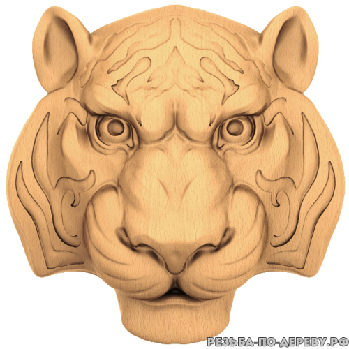Голова тигра из дерева